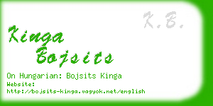 kinga bojsits business card